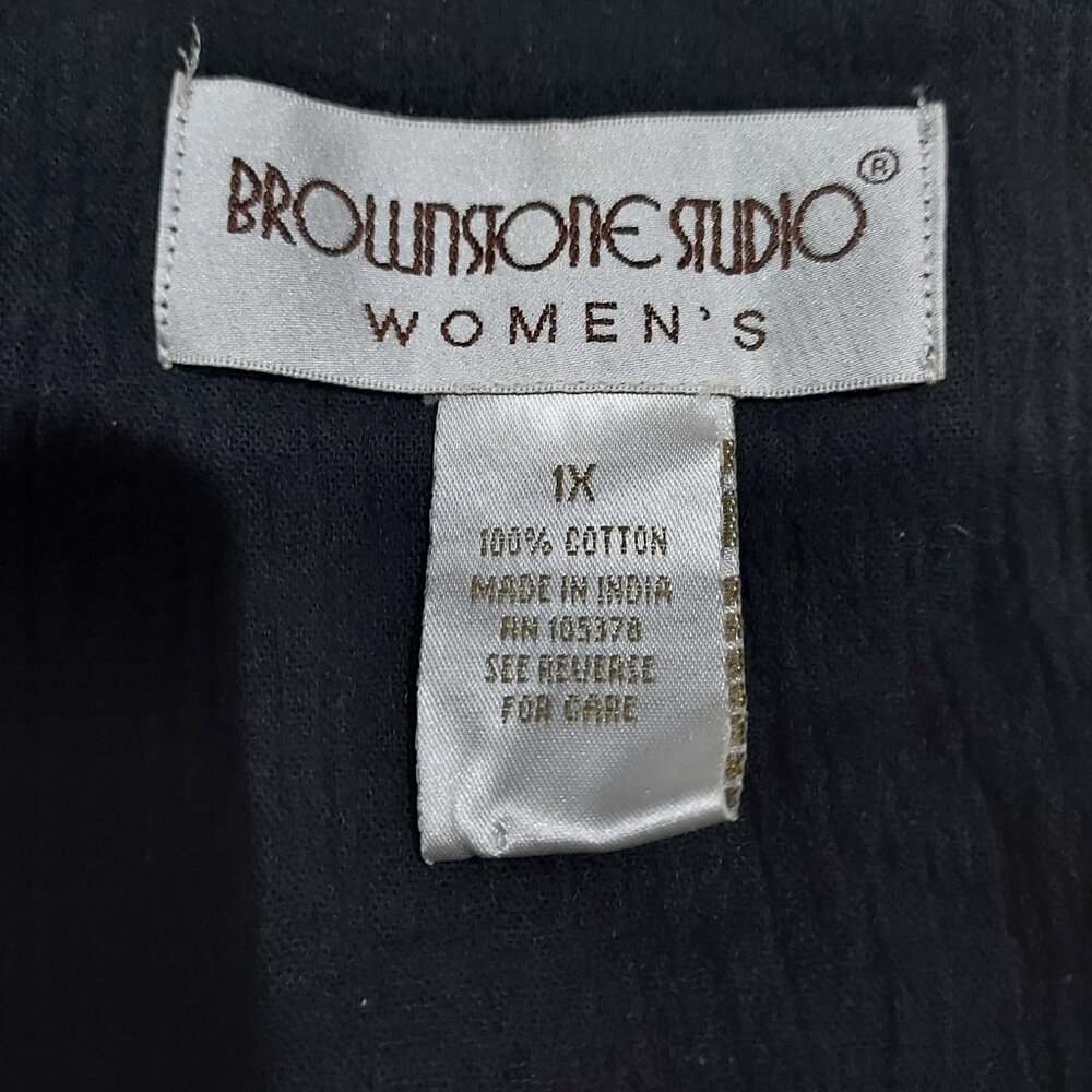 Brownstone Studio Womens Top Black Size 1X 100% Cotton - Picture 3 of 13